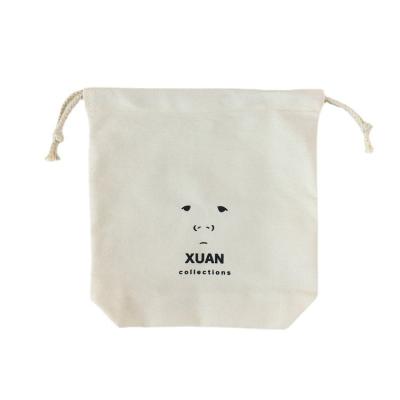 China Fashion Recycle Cotton Canvas Fabric Drawstring Dust Bag With Logo Printed for sale