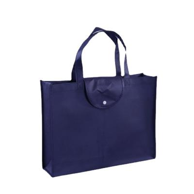 China Handled Folding Non Woven Tote Handbag Non Woven Shopping PP Snap Bags With Broken Button for sale