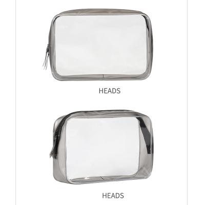 China NATIONAL Logo Size Custom Clear PVC Cosmetic Bag PVC With Zipper For Travel Makeup Storage Pouch Waterproof Transparent Toiletry Bags for sale