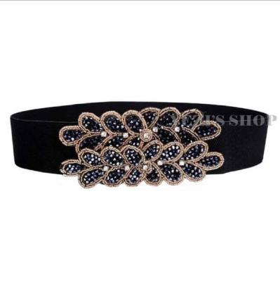 China New Popular Rhinestone Wide Belt Handmade Stringed Rhinestone Buckles Belt Woman Belt bg-206 for sale