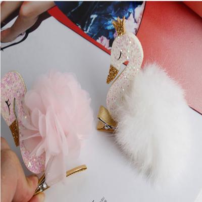 China 2018 New Design Children's Lovely Swan Temperament Fashionable Baby Hairpin Children Headwear Cute Hair Accessory HC045 for sale