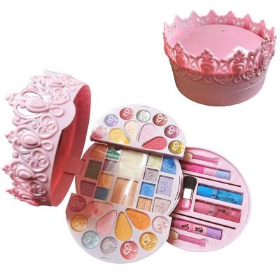 China Washable makeup set kits for kids girls,real makeup kit for little girl with crown shape case 28*33*5.2cm for sale