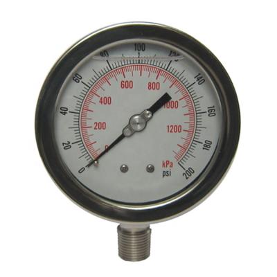 China SS Case High Precision Polycarbonate NPT Stainless Steel Pressure Gauge 1/2