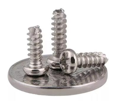 China Phillips Thread Cut Tail Pint Pan Round Head Zinc Plated Carbon Steel M2 M2.3 M2.6 M3 M4 Forming Tapping Screws For Plastic for sale