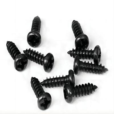 China Pan Carbon Steel Titanium Screws Black M2 M2.3 M2.6 M3 M3.5 M4 Phillips Pan Framing Head Plastic Self Tapping Screw for sale