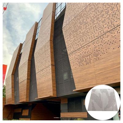 China Modern Exterior Decorative Commercial Curtain Wall Cladding Aluminum Metal Panel Curtain Wall for sale