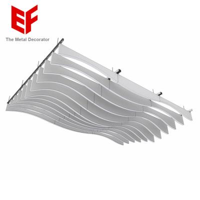 China Artistic Ceilings Outdoor Acoustic Ceiling Partition Decoration Sound Perforated Aluminum Linear Partition Ceiling Panels for sale