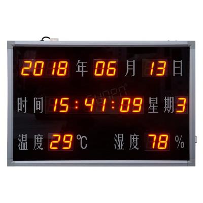 China Custom Calendar LED Calendar Sign Board Manufacturers Temperature Humidity LED Wall Clock for sale