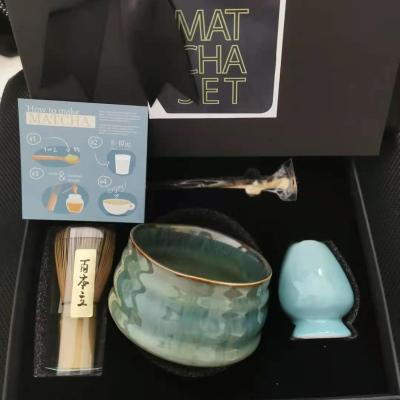 China Viable matcha bamboo beater with package matcha gift paper set for sale