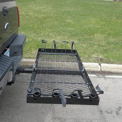 China High Load Capacity Steel Cargo Carrier With Bike Rack Hitch Mount Cargo Carrier for sale