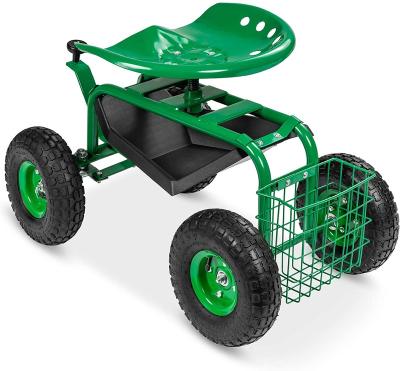 China Convenience Rolling Garden Cart Work Seat with Tray Gardening Planting Tool for sale