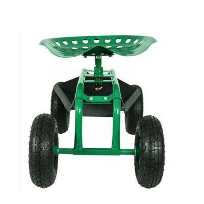 China Convenience Garden Cart Rolling Work Seat With Planting Tray Heavy Duty Scooter Gardening Tool for sale