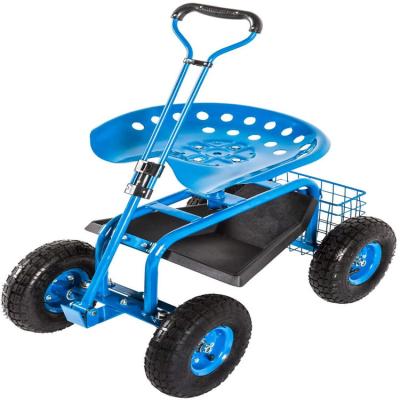 China Garden Work Rolling Garden Scooter Garden Cart Seat with Wheels and Tool Tray, 360 Swivel Seat for sale