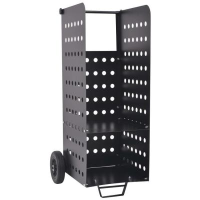 China Heavy Duty Outdoor Tools Firewood Storage Motion Trolley Rack Tool Log Carrier Rolling Cart for sale