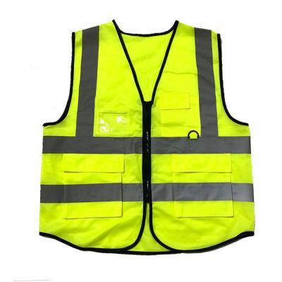 China High Visibility Cotton 100% Polyester Fabric Work Vest Security Safety Vest for sale