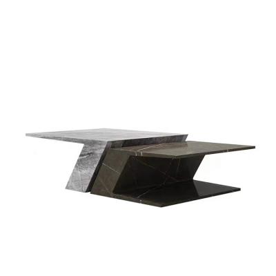 China Modern Adjustable Square Marble Coffee Table Top (Other) Coffee Table With Drawer Storage Function Center Table for sale