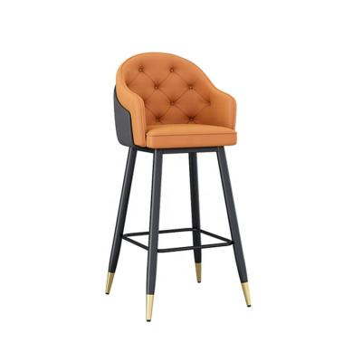 China Nordic Modern Luxury Adjustable Swivel Metal Bar Stool Velvet Counter High Barstool Bar Chairs for sale