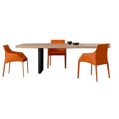 China (Other) Nordic Adjustable PU Leather Dining Table Set 6 Chairs Dining Room +Chairs for sale