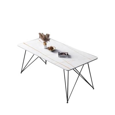 China (Others)Adjustable Modern Home Furniture Sintered Stone Rock Beam Marble Dining Table for sale