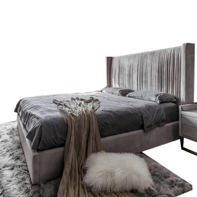 China Dark Gray Storage Fabric Queen Upholstered Modern Luxury King Bed Frame Bed Room Furniture Bedroom for sale