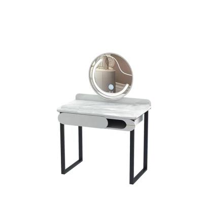 China (Other)Adjustable Modern Vanity Make Up Table Set Modern European Vanity Dresser Table Dimmable With Mirror And Stool Mirrored Dressing Table for sale