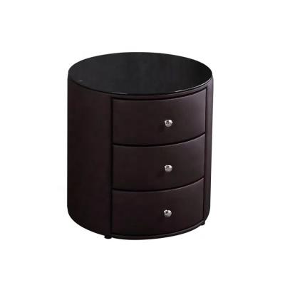 China Luxury Modern Dark Purple Round Bedside Table Small Night Stand Organizer Nightstand (Other) Bedroom Adjustable Metal for sale