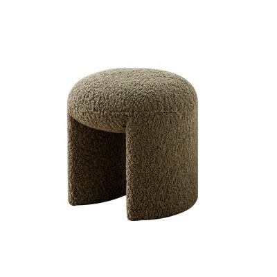 China Cover Velvet Removable Stool Tufted Soft Round Chair Foot Small Footstool Pouf Stool Stool for sale