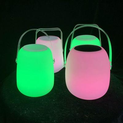 China Wireless Charger For Mobile Phone Wine Cooler Bucket Speaker Light PE Plastic Radio Led Smart Table Lamp for sale