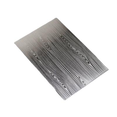 China Hotel SS 304 306 2B Polished Embossed Wood Pattern Sheets Stainless Steel For Decoration for sale