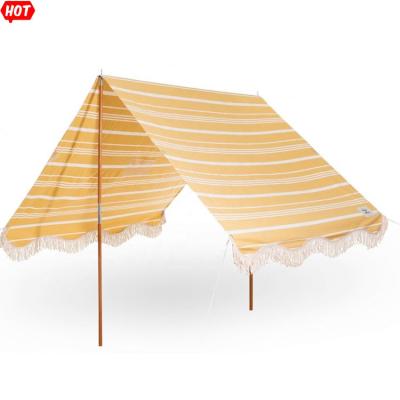 China Wholesale Australia B&P USA Easy Custom Portable Beach Canopy Picnic Beach Umbrella Tent With Cotton Tassels for sale