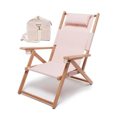 China Waterproof Custom Design Color OEM Folding Beach Tommy Bahama Chairs With Cooler Bags And Customize Cooler Bag On Back Of Chair for sale