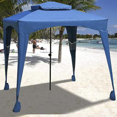 China Waterproof Portable Wholesale 6ft Square Windproof Pop Up Sunshelter Sports Outdoor Cool Beach Umbrella Hut With Custom Printing for sale