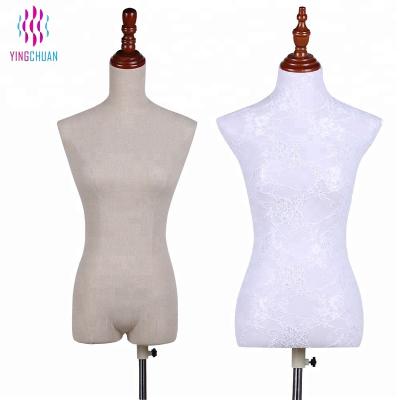 China Plus Size Dress Form French Elegant Cloth Covered Mannequin For Sale for sale