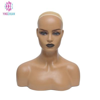 China Realistic Dummy Main Bust Plastic Female Dummy Head Mannequin Head With Shoulders for sale