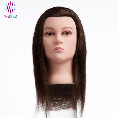 China Beautiful mannequin head face hair training head mannequin head with hair for sale