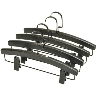 China Durable Gray And Beige Wood Wall Hangers With Black Hooks Custom Wood Hangers for sale