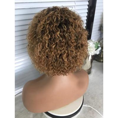 China Wig With Lace Front Brazilian Curly Pixie Wiggle Hair Ginger Frontal Wig Headband Short Cutwig Bangs Fashion for sale