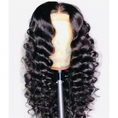 China Real Loose Frontal Human Woman Cuticle Remy Coffee Machine Piano Maid 13x4 Lace Frontal Wig Loose Deep Curly Hair for sale