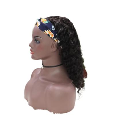 China Wholesale Glueless 180 Density Curly Hair Headband Wig Factory Virgin Human Colored Brazilian Coil Body Wave Headband Wig for sale