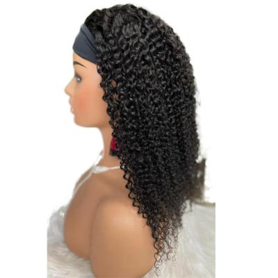 China Headband Wig In Stock 180 Density Curly Hair Body Wave Colored Raw Deep Brazilian Coil Wave Wig Headband for sale