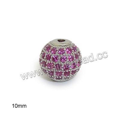 China Other Wholesale Zircon Beads, Brass CZ Pave Beads, Jewelry Spacer Beads for sale