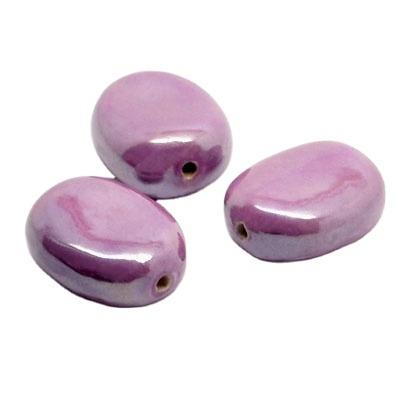 China Jewelry Making Shapes Custom Sizes Porcelain Pearlized Large Flat Oval 28x23mm Beads In Multi Colors For DIY Jewelry Making for sale