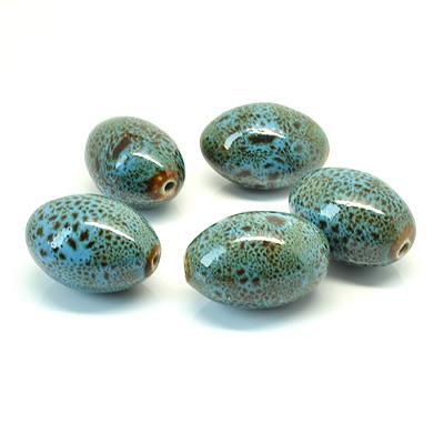 China Earrings Factory Sale Customize Shape Size Beads Natural Oval Gemstone Turquoise Color 28x20mm Porcelain Oval Beads For Jewelry Making for sale