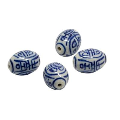 China Earrings wholesale 13x18mm oval shape designs various blue and white color custom designs beads from china for jewelry making for sale