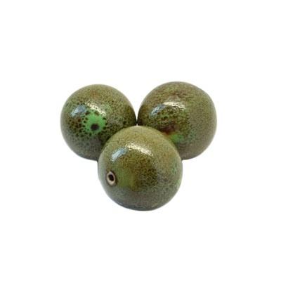 China Earrings Wholesale All Shape Natural Stone Green Color Custom Beads Round Size Round Round Porcelain Beads For Jewelry Making for sale