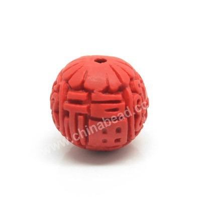 China Other Chinese character beads, red cinnabar beads, loose beads for jewelry making for sale