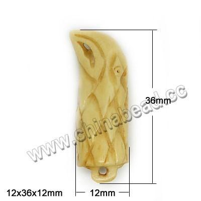 China Hand Carved Bone Bone Pendant , Carved Pendants Eagle Head Elephant Bone Animal Carving for sale