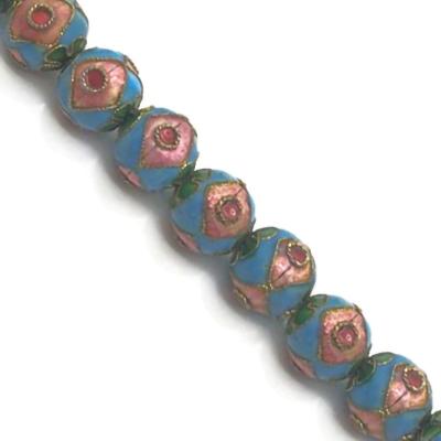 China Jewelry Making Wholesale 12mm Handmade Cloisonne Metal Round Eye Beads Loose Beads For Jewelry Making for sale