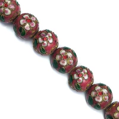 China Jewelry Making Hot Selling 20mm Pink Cloisonne Round Loose Beads For Jewelry Making for sale