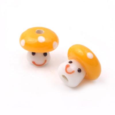 China Jewelry Crafts Making Handmade Lampwork Wholesale Glass Beads Beautiful Coloful Loose Smiling Mushroom Beads For DIY Jewelry Making for sale